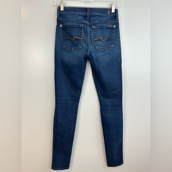 7 for All Mankind Skinny Blue Ankle Denim Jeans Size 25 - Picture 7 of 9
